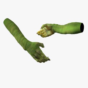 Handshake Green Goblin Hands Rigged for Cinema 4D model