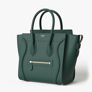 3D celine luggage handbag dark green