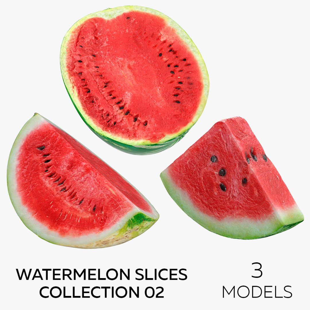 3D Watermelon Slices Collection 02 - 3 models model - TurboSquid 1795949