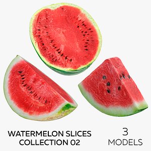 3D Watermelon Slices Collection 02 - 3 models model