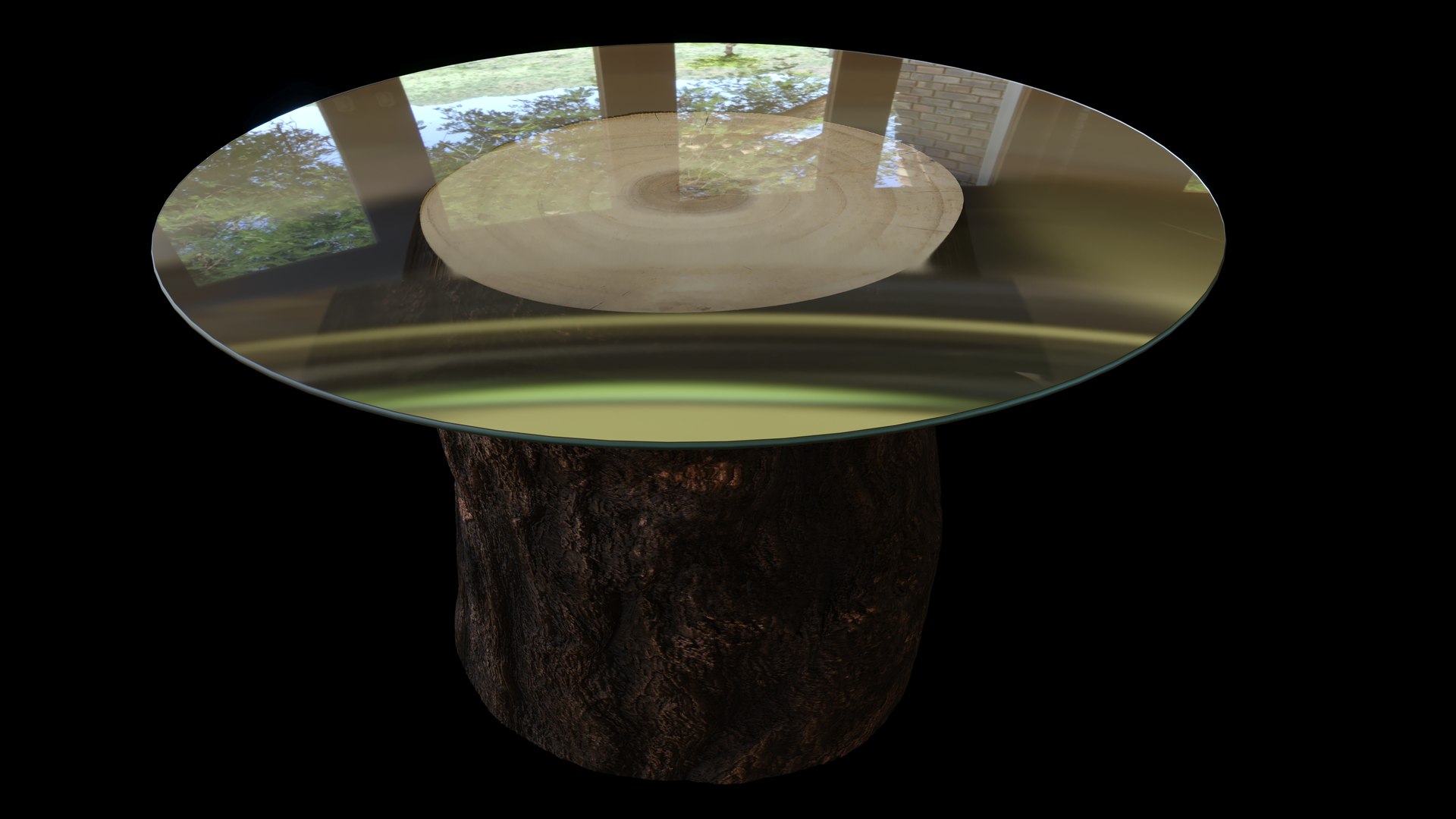 3D Tree Stump Glass Coffee Table TurboSquid 1775684