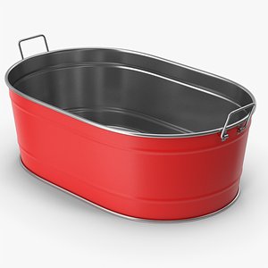 3D model Red Metal Bucket