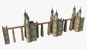 Ancient Bridge Castle 3D model