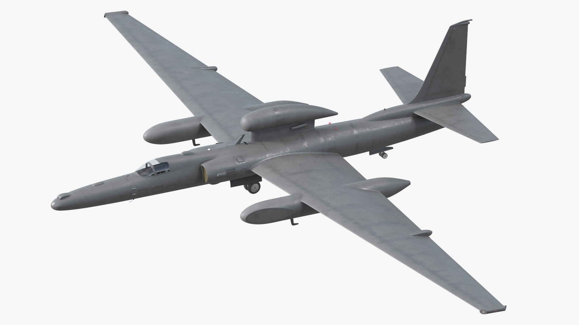 Grey Surveillance Aircraft Simple Interior 3D model preview