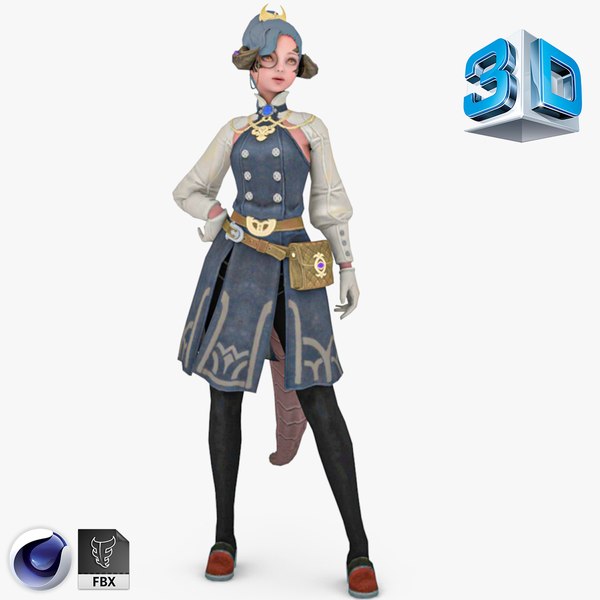 3D 3D Cartoon Scientist Girl