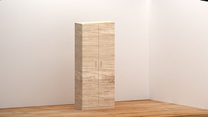 Modern Wooden Wardrobe Cabinet 3D