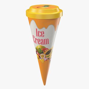 Cone Ice Cream with Cap Mockup Tropic