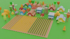 Cartoon Farm - Simple Assets Low-poly 3D