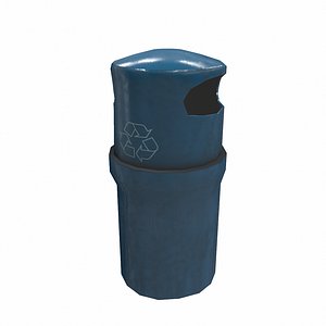Trash bin low poly