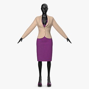 dress lilac jacket 3D model