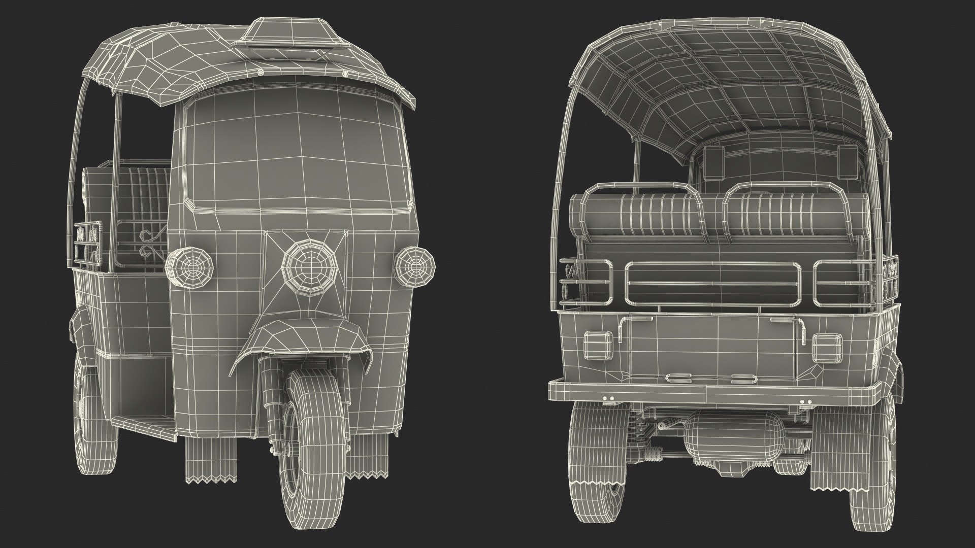 Wheeler Auto Rickshaw Rigged 3D Model - TurboSquid 1546473