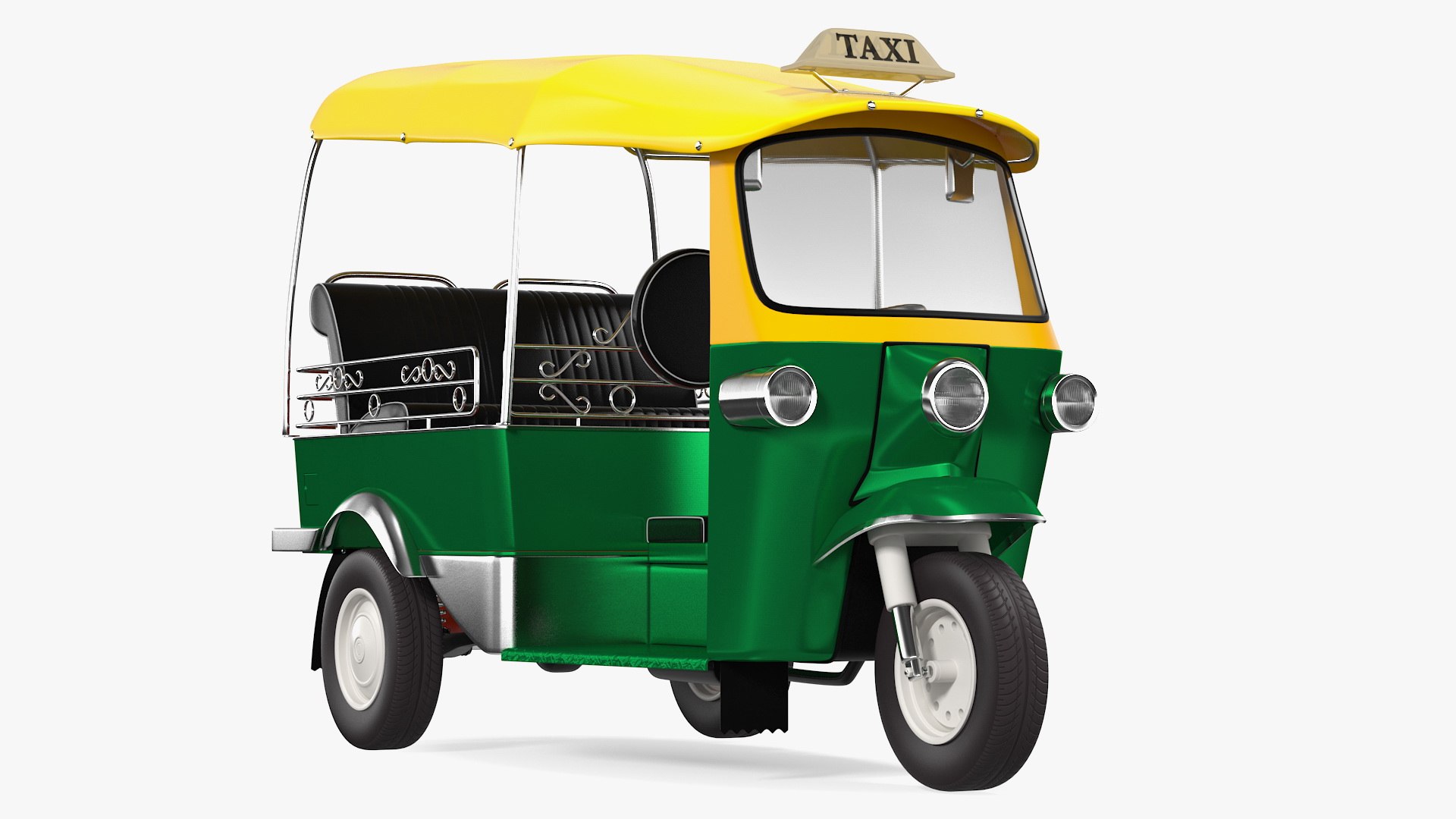 Three Wheeler Auto Rickshaw Rigged 3D model preview