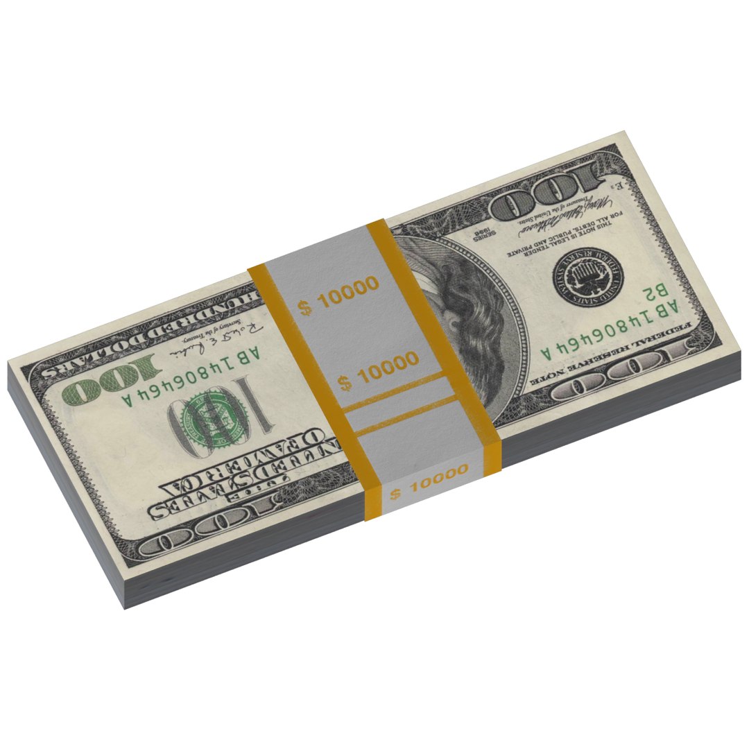 3d Dollar Stack Model