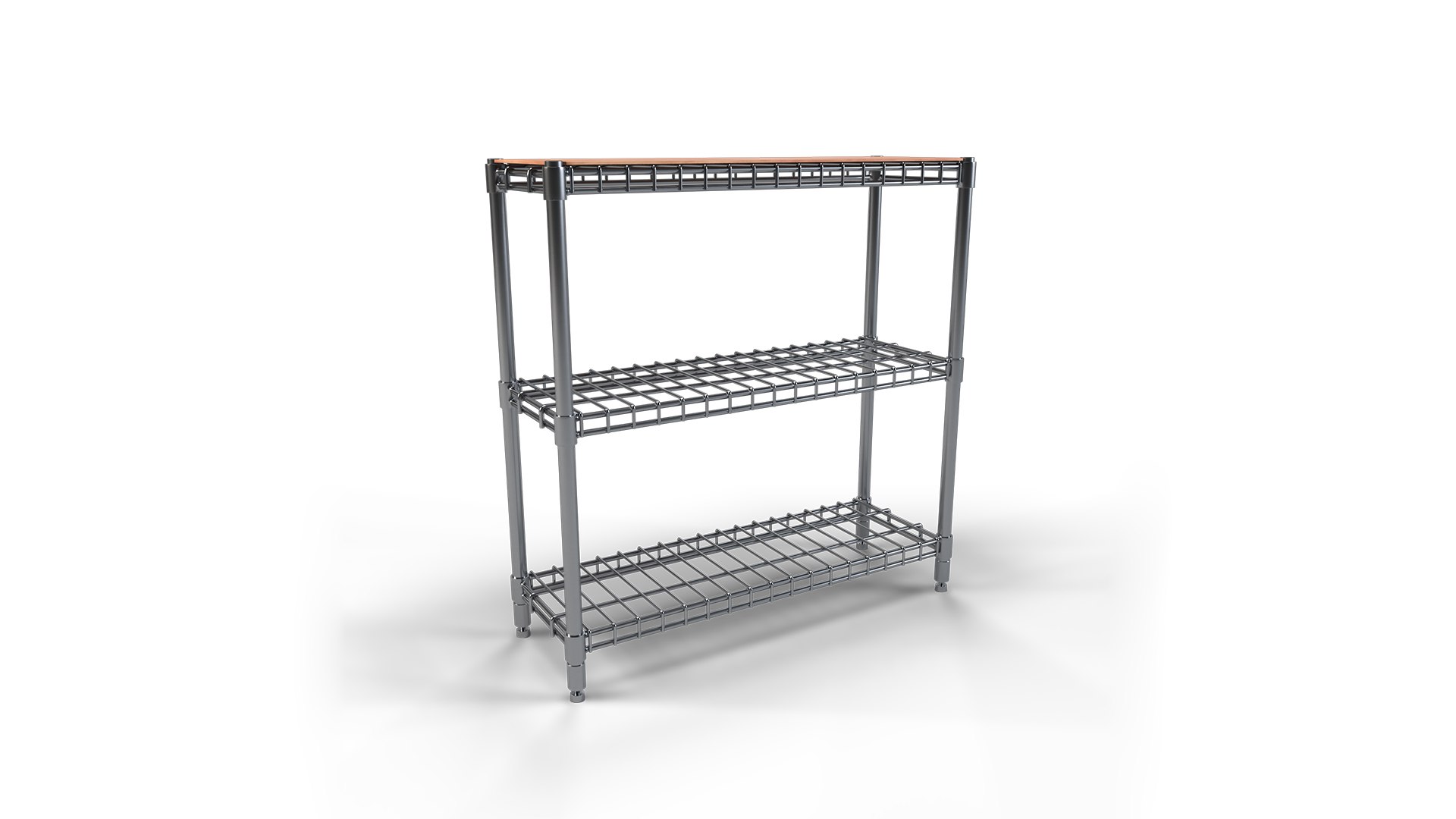 3D Chrome Rack Wire Shelf Shelving Storage - TurboSquid 2293548