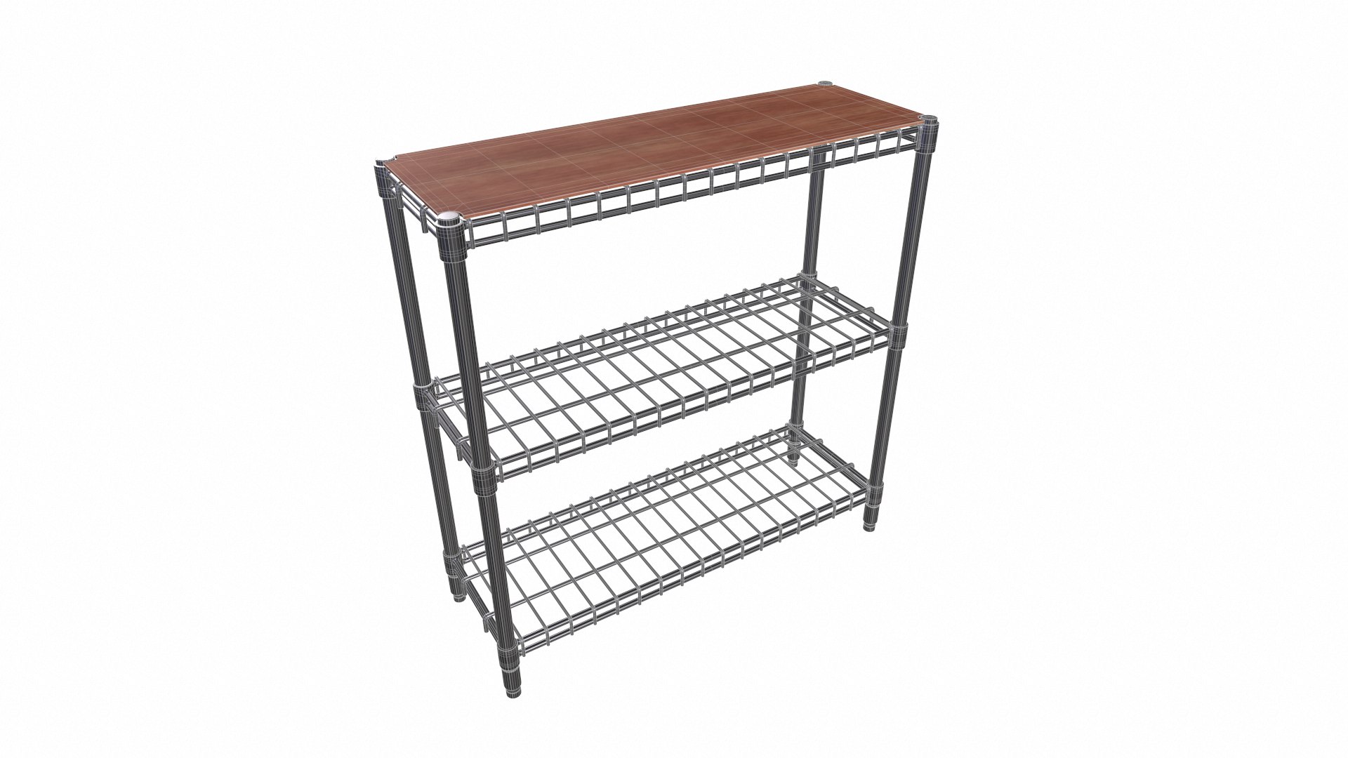 3D Chrome Rack Wire Shelf Shelving Storage - TurboSquid 2293548