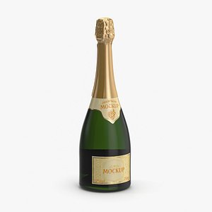 Gold Champagne Bottle Mockup