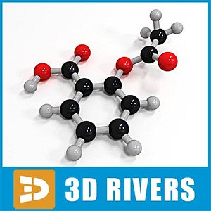 aspirin molecule structure 3d 3ds