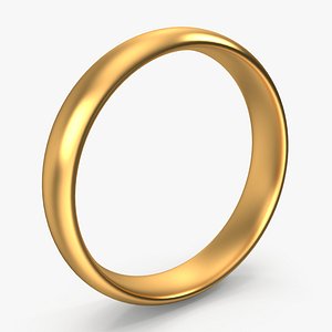 Gold Band Ring V01 3D model