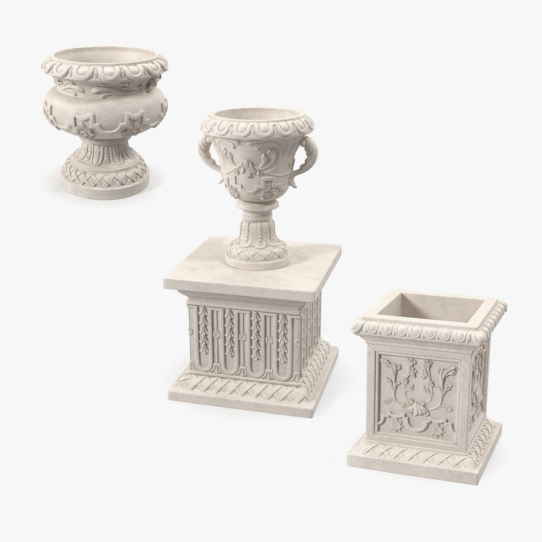 Provence Planters Collection 3D model preview