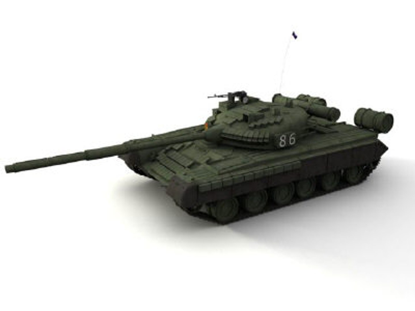 Soviet T-80bv Tank Gun 3d Model