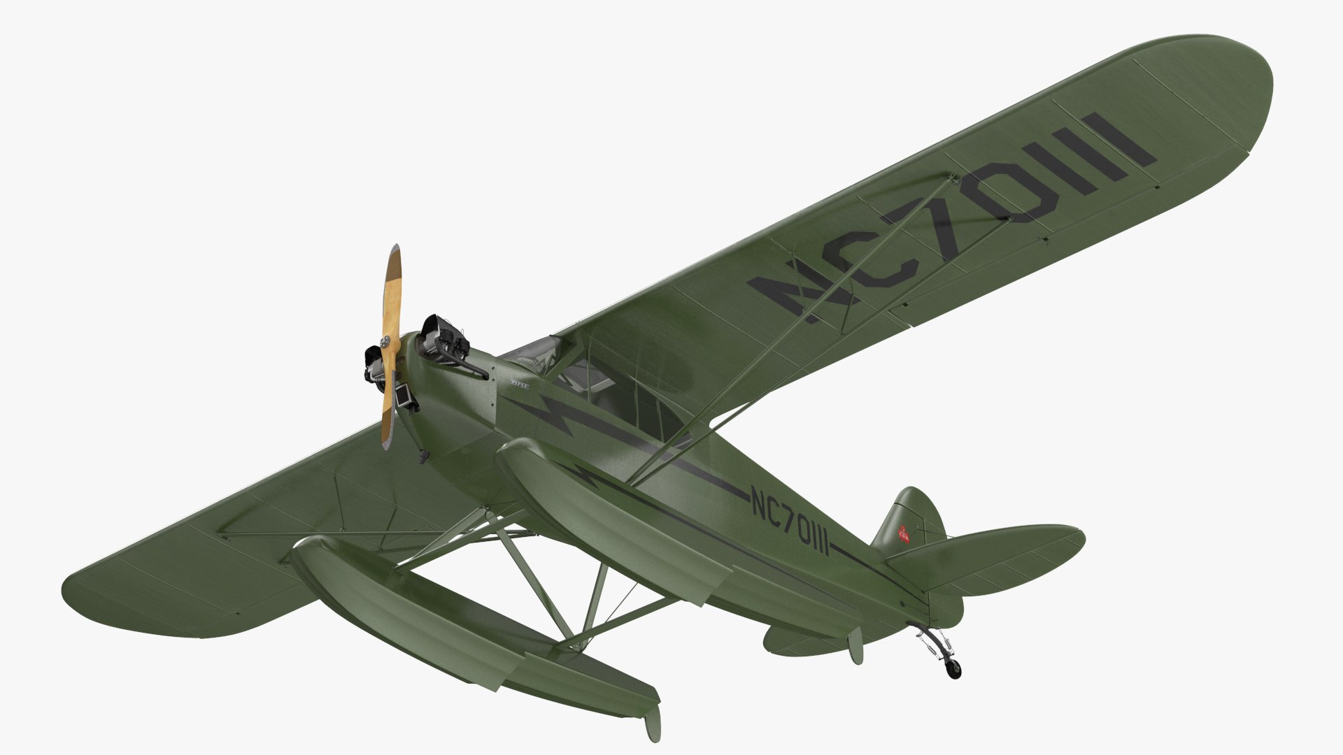 Seaplane Aircraft Piper J-3 With Floats 3D Model - TurboSquid 2217884