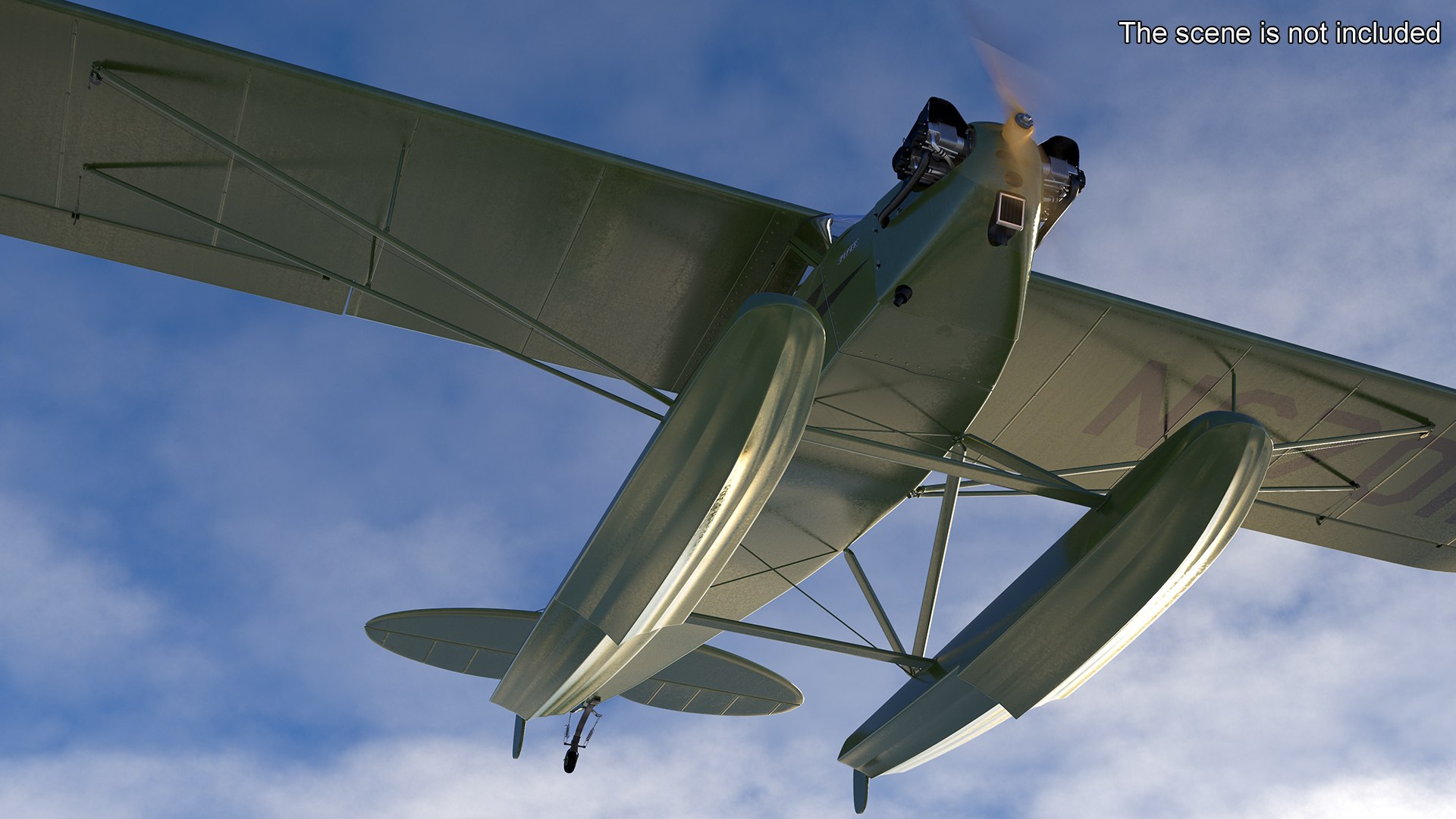 Seaplane Aircraft Piper J-3 With Floats 3D Model - TurboSquid 2217884