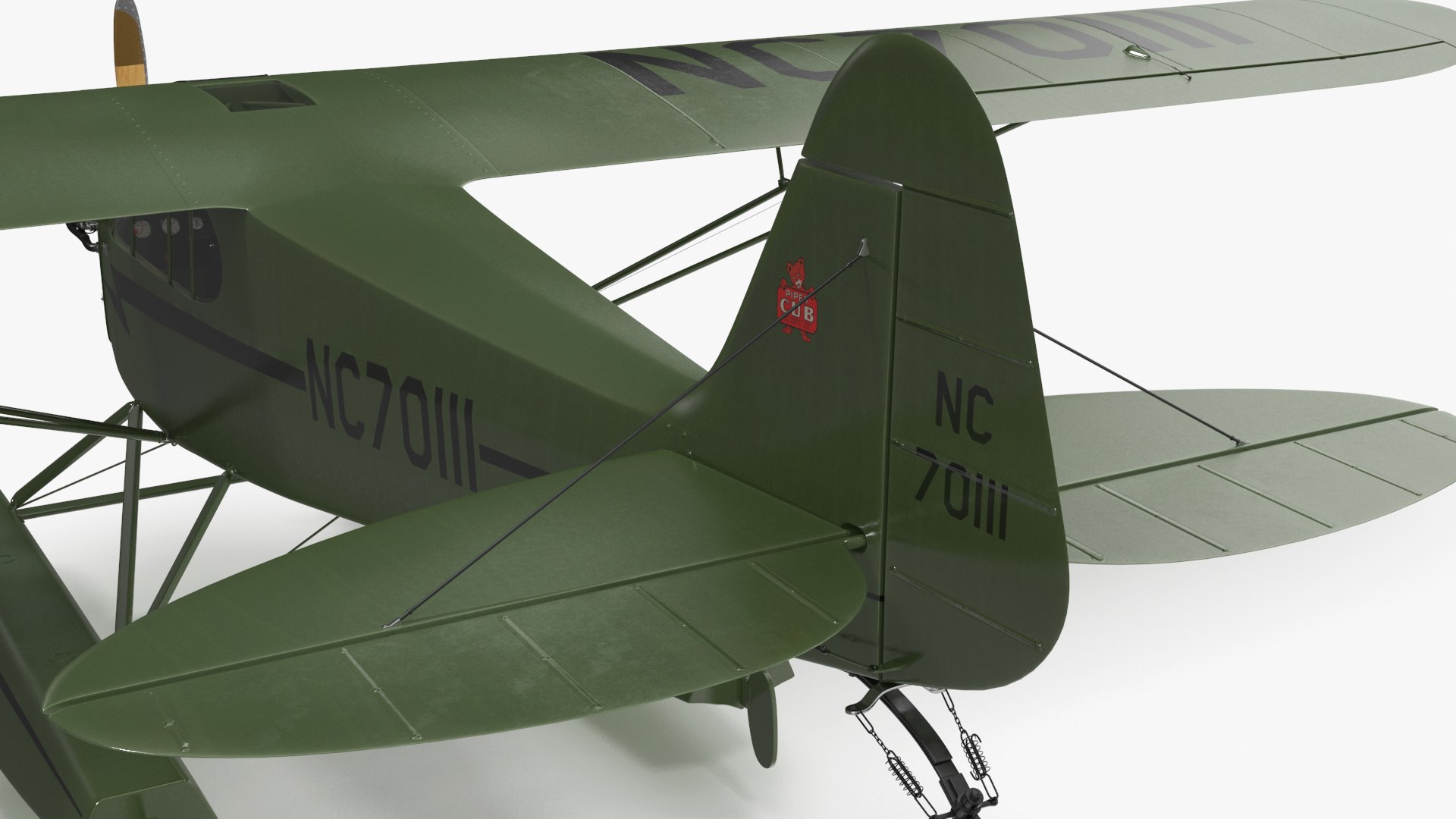 Seaplane Aircraft Piper J-3 With Floats 3D Model - TurboSquid 2217884