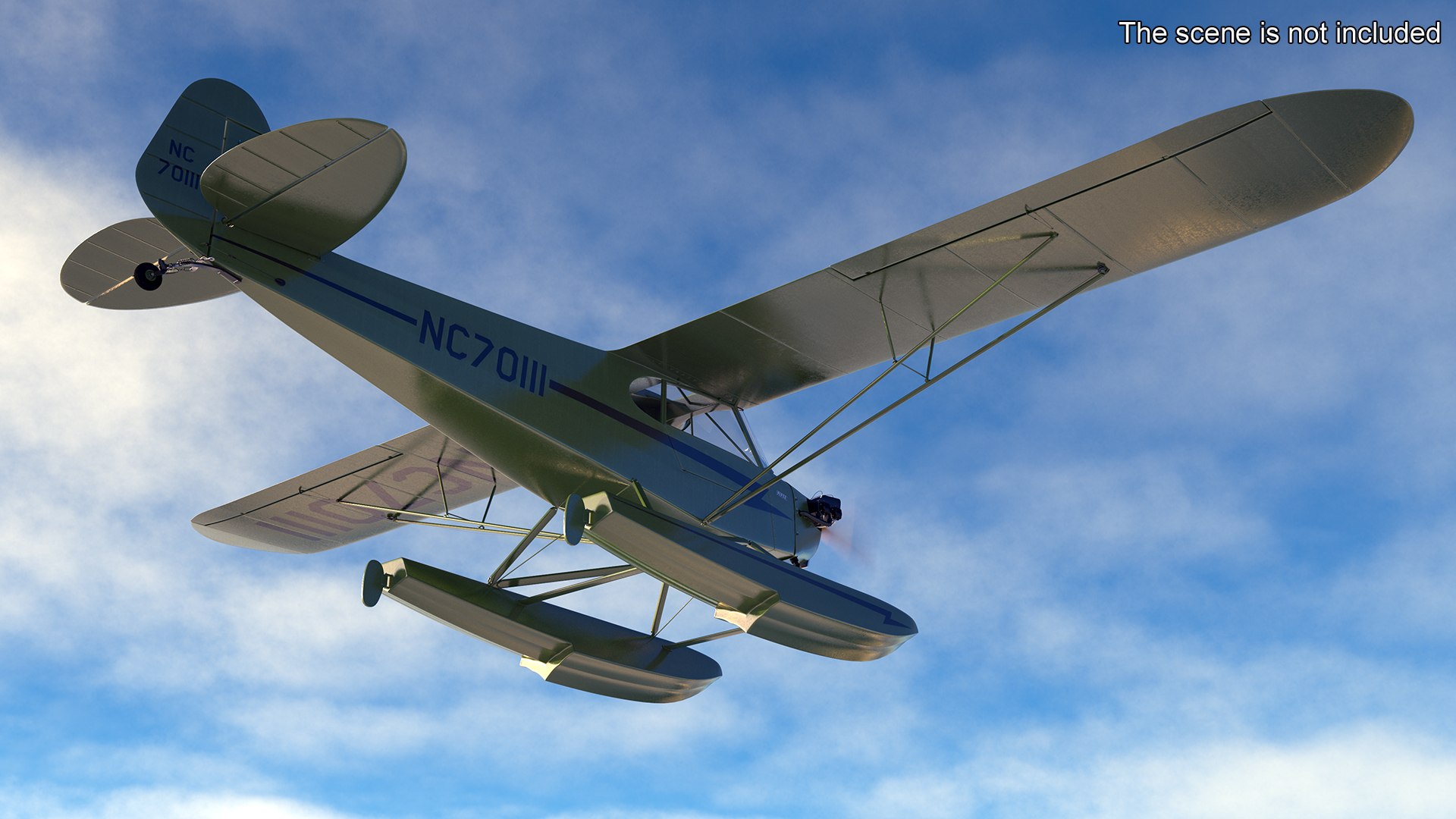 Seaplane Aircraft Piper J-3 With Floats 3D Model - TurboSquid 2217884