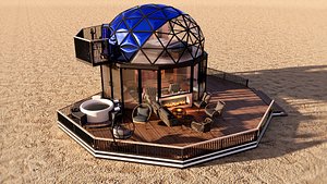 glamping pod geodesic dome PETRA Low-poly model