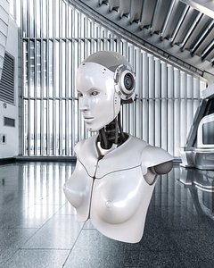 Artificial Intelligence AI robot head