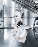 Artificial Intelligence AI robot head