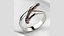 Anello in oro alla moda con linea di diamanti