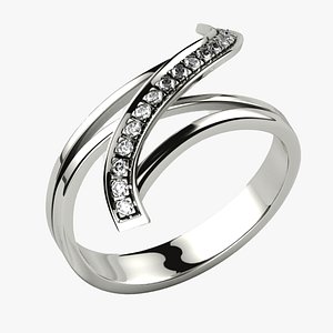 Diamonds Line Fashion Gold Ring