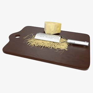 Grated Cheese with Grater 3D model