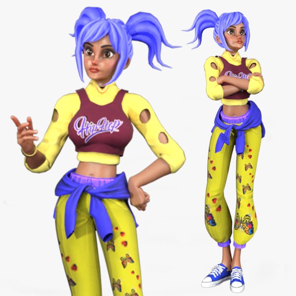 3D Cartoon 3D Rigged Dancer Girl-Liyla Character Model model