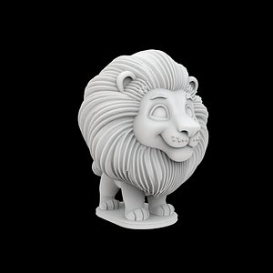 Cartoon Lion Figurine 3D Print Model 3D model