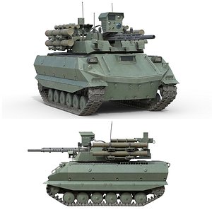 3D Uran 9 Unmanned Combat Ground Vehicle model