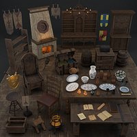 Medieval Props Dining room Asset Pack