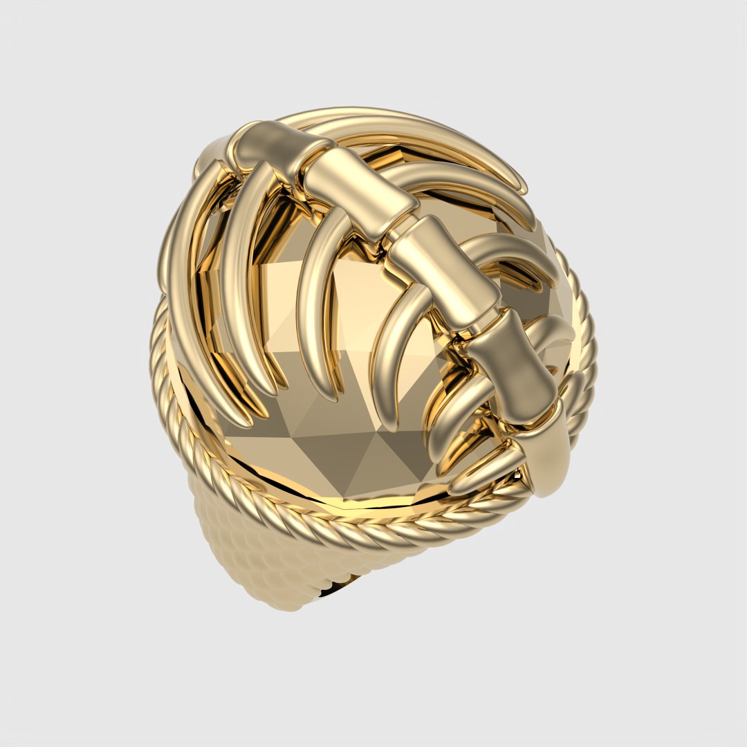 Exquisite Spine-Inspired Signet Ring JDBCo 3D Model - TurboSquid 2341439