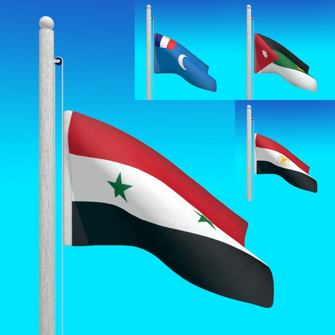 Flags Syria - 3d Max