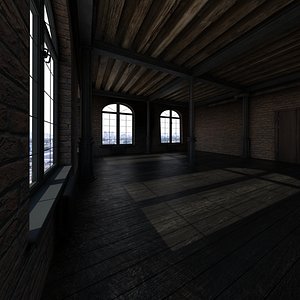 base loft interior scene 3d model