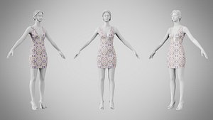 Dress 34 Whimsical Loop Mosaic 3D model