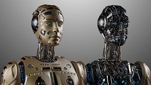 Futuristic Robot Man 3D Model