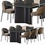 Minotti Lou стул со столешницей для обеденного стола fil noir
