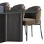 Minotti Lou стул со столешницей для обеденного стола fil noir