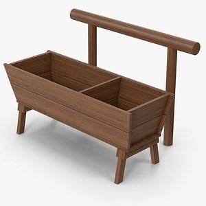 Animal Feeder Dark Wood 3D