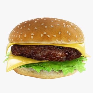 3D burger hamburger cheeseburger sandwich model