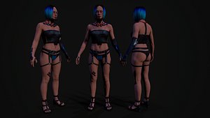 3D cyberpunk girl