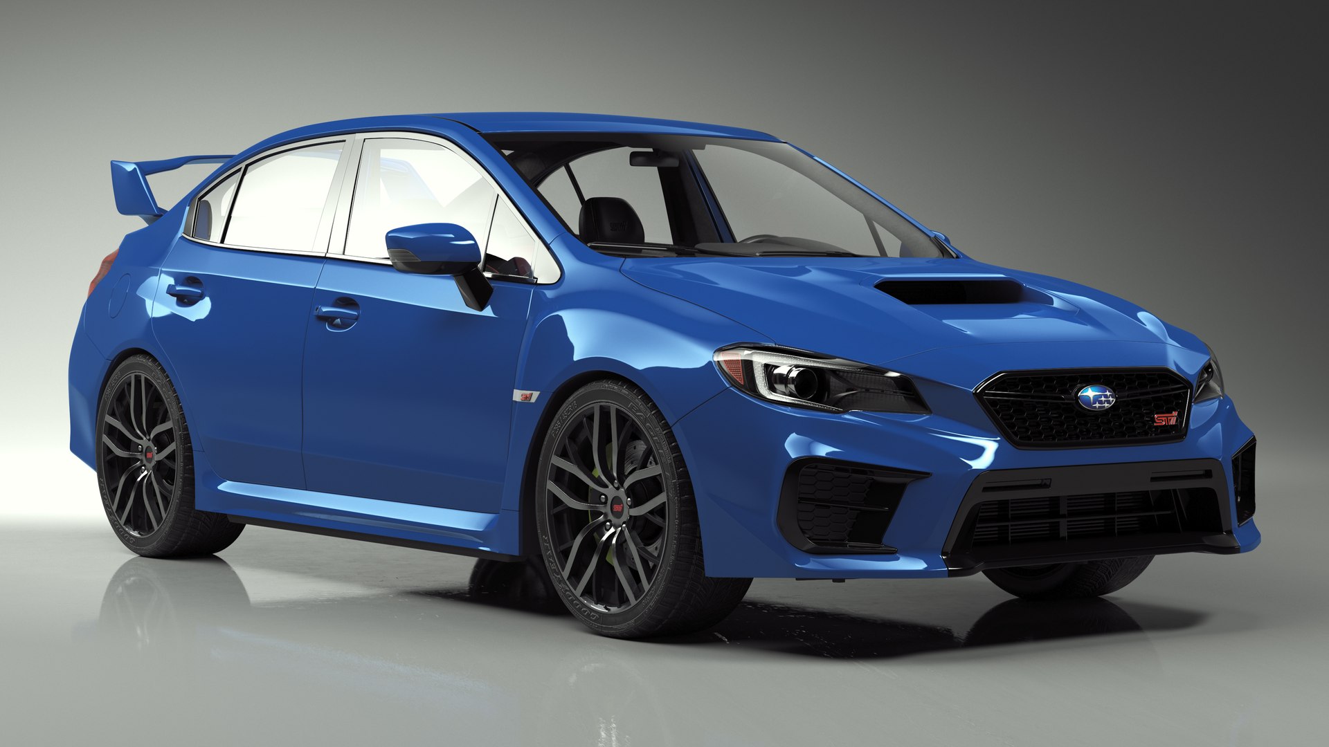 Subaru WRX STI 2021 Sedan Blue Simple Interior 3D model - TurboSquid ...