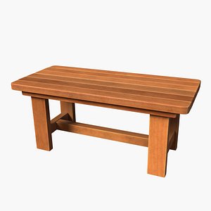 3D Clasic Pinewood Coffee Table